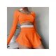  Fashion Sports Colorblock Patchwork Culottes Suit