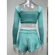  Fashion Sports Colorblock Patchwork Culottes Suit