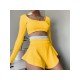  Fashion Sports Colorblock Patchwork Culottes Suit