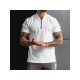  Summer Men Zipper Casual Polo T Shirt