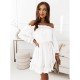 Leisure Solid Color Off Shoulder Long Sleeve Dress