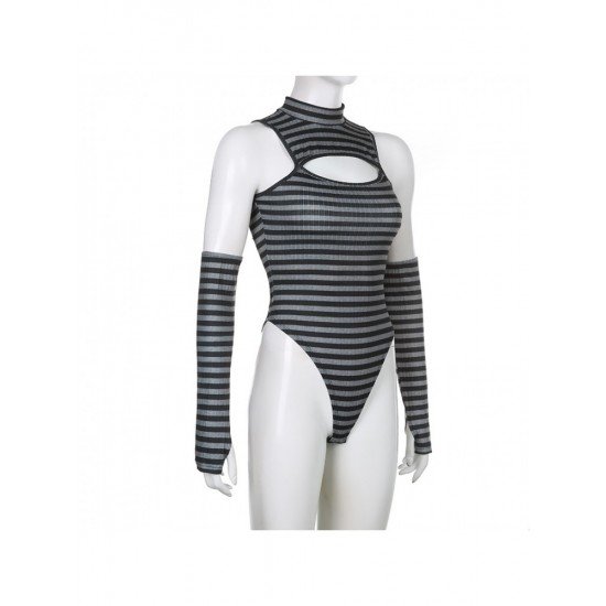  Sexy Hollowed Out Striped Knitting Bodysuits