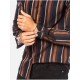  Men's Summer Colorblock Striped Long Sleeve Shirt