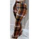  Fashion Plaid Straight Leg Women's Long Pants