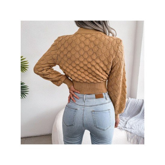 Mock Neck Stylish Ladies Pullover Sweater