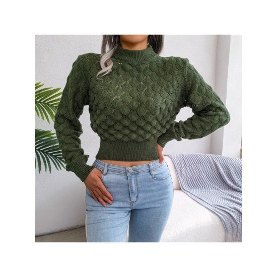 Mock Neck Stylish Ladies Pullover Sweater