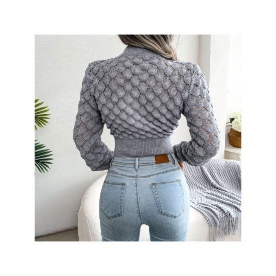 Mock Neck Stylish Ladies Pullover Sweater