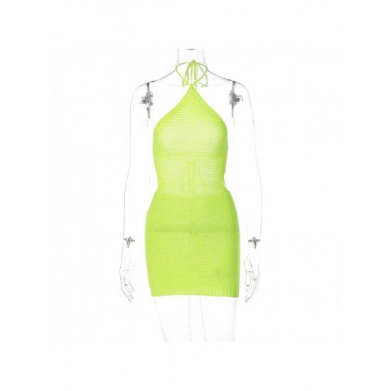 Backless Tie Wrap Hater Mini Dress