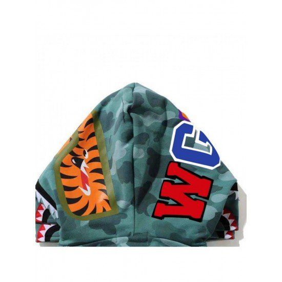  Hip-hop Camouflage Shark Zipper Hooded For Men