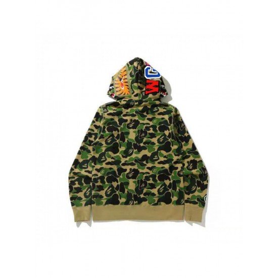  Hip-hop Camouflage Shark Zipper Hooded For Men