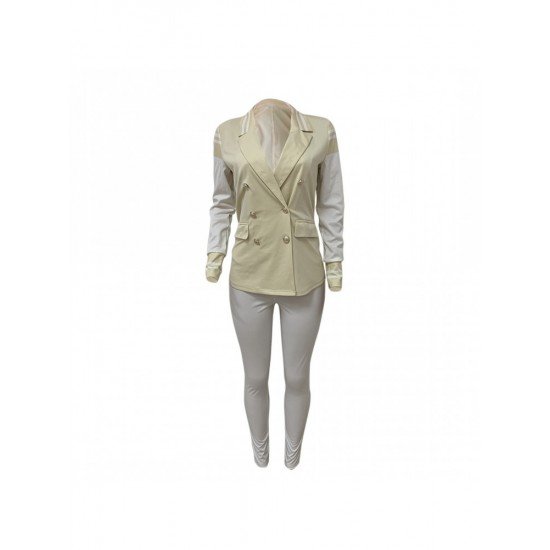  Women's Fashioh Contrast Color Casual Suits