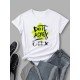 Leisure Women Letter Printed T Shirts 