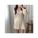  V-Neck Lantern Sleeve Women's Knitted Dress