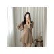  V-Neck Lantern Sleeve Women's Knitted Dress