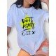 Leisure Women Letter Printed T Shirts 