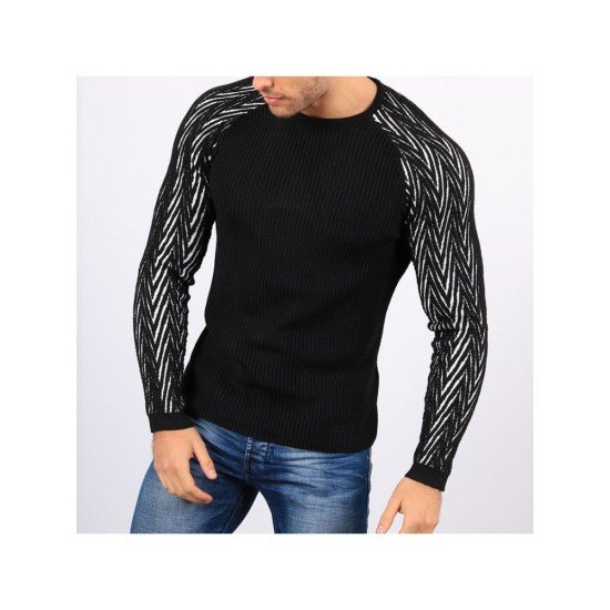 Round Neck Raglan Sleeve Men's Sweater