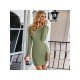 Backless Long Sleeve Solid Short Dresses For Women