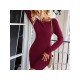 Backless Long Sleeve Solid Short Dresses For Women