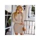 Backless Long Sleeve Solid Short Dresses For Women