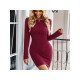 Backless Long Sleeve Solid Short Dresses For Women