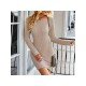 Backless Long Sleeve Solid Short Dresses For Women