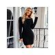 Backless Long Sleeve Solid Short Dresses For Women