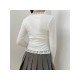 Ladies White Square Neck Long Sleeve Tops