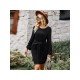 Casual Puff Sleeve Solid Fall Short Dress