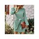 Casual Puff Sleeve Solid Fall Short Dress