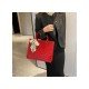  Fashion PU Pure Color Alligator Print Handbag