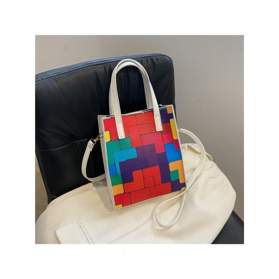  Fashion Contrast Color Plaid Women's Satchels