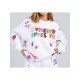  Fashion Letter Printed Butterfly Pattern Pullover Top