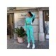  Pure Color Round Neck Women's Casual Suit