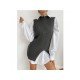 Sleeveless Slit Black Sweaters For Women