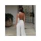 Stringy Selvedge Backless Halter Top And Pant Sets