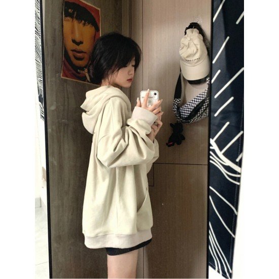  Lazy Loose Letter Hooded Women's Sweater