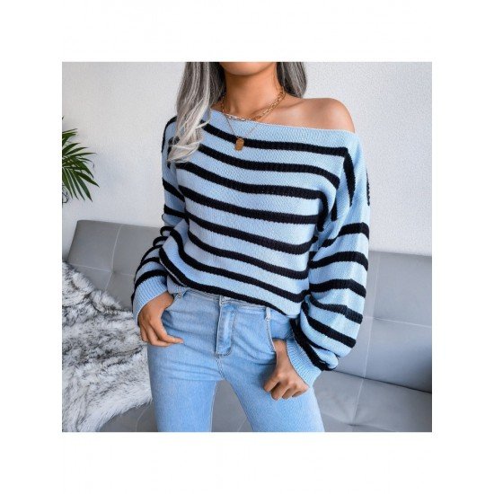  Loose Casual Striped Women's Long Sleeve Knitwear