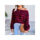  Loose Casual Striped Women's Long Sleeve Knitwear