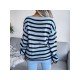  Loose Casual Striped Women's Long Sleeve Knitwear