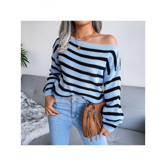  Loose Casual Striped Women's Long Sleeve Knitwear