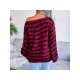  Loose Casual Striped Women's Long Sleeve Knitwear