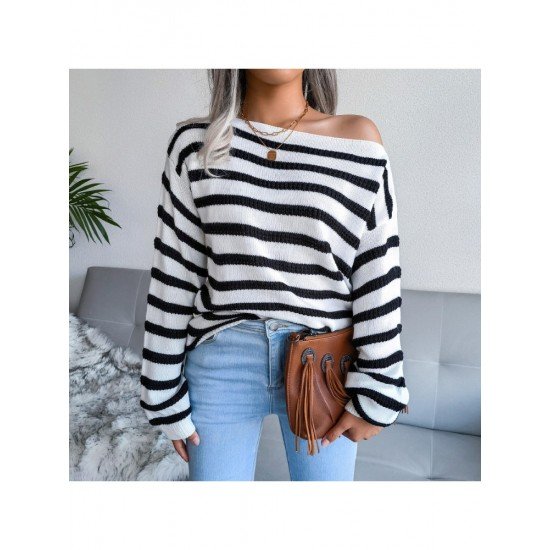  Loose Casual Striped Women's Long Sleeve Knitwear