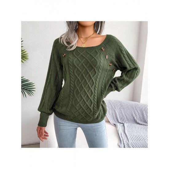  Casual Pure Color Women's Knitted Sweaters