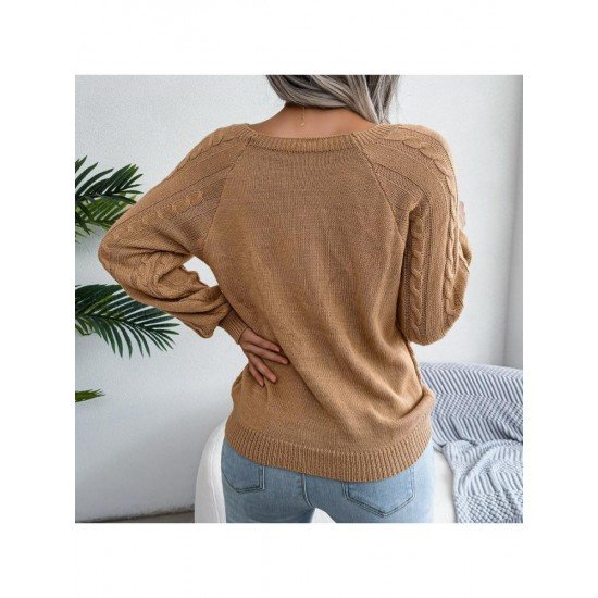  Casual Pure Color Women's Knitted Sweaters