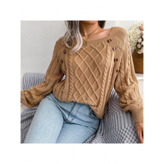  Casual Pure Color Women's Knitted Sweaters