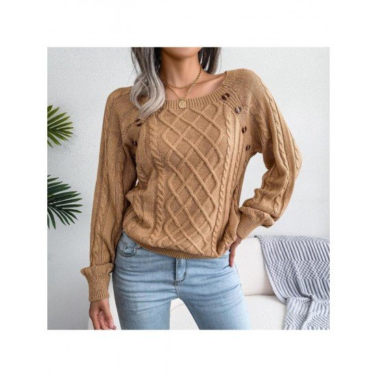  Casual Pure Color Women's Knitted Sweaters