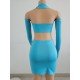  Tight Backless Crop Top And Short Skirt Sets