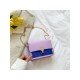  Fashion Contrast Color Patchwork PU Shoulder Bags