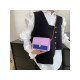  Fashion Contrast Color Patchwork PU Shoulder Bags