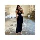 Ladies Sleeveless Cut Out Black Maxi Dresses